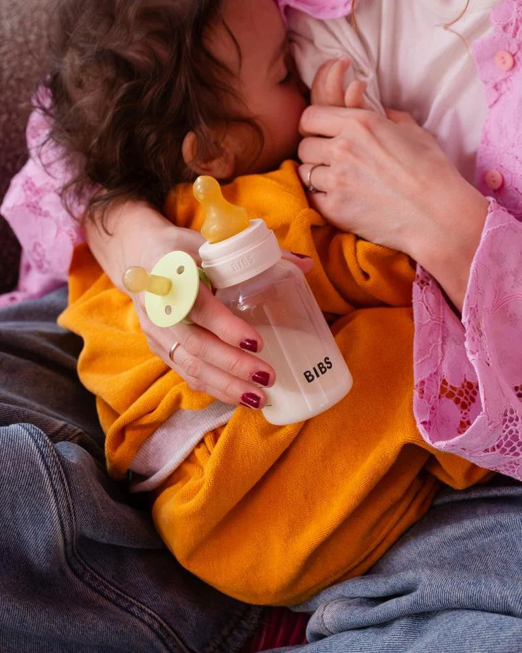 BIBS Plastic Bottle, BPA Free plastic 150ml Latex - Blush