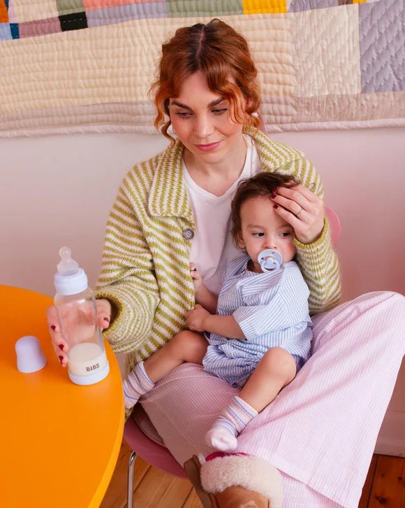 BIBS Plastic Bottle, BPA Free plastic 150ml Latex - Blush