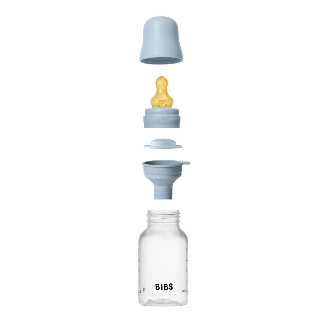 BIBS Plastic Bottle, BPA Free plastic 150ml Latex - Plastic Blue