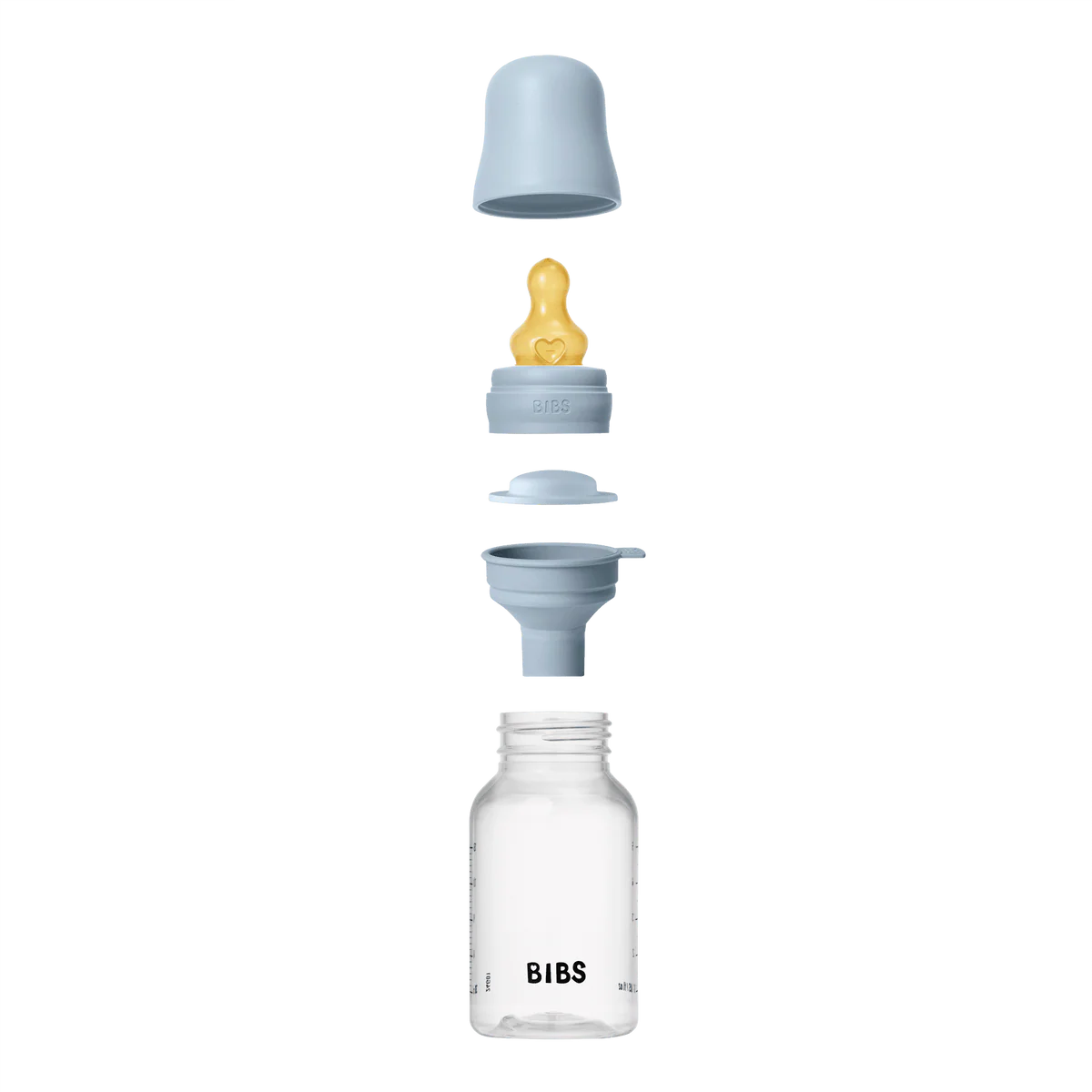 BIBS Plastic Bottle, BPA Free plastic 150ml Latex - Plastic Blue