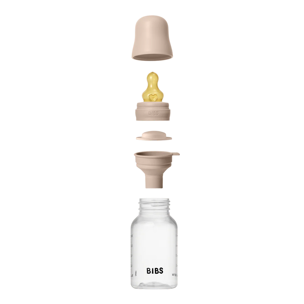 BIBS Plastic Bottle, BPA Free plastic 150ml Latex - Blush