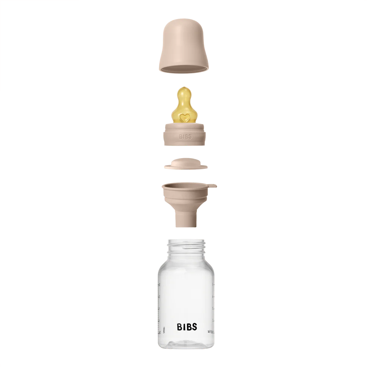 BIBS Plastic Bottle, BPA Free plastic 150ml Latex - Blush