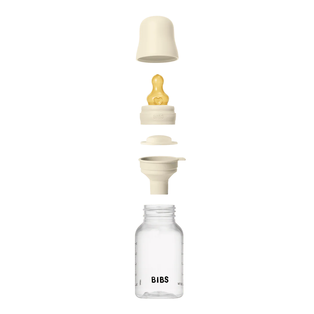 BIBS Plastic Bottle, BPA Free plastic 150ml Latex - Ivory