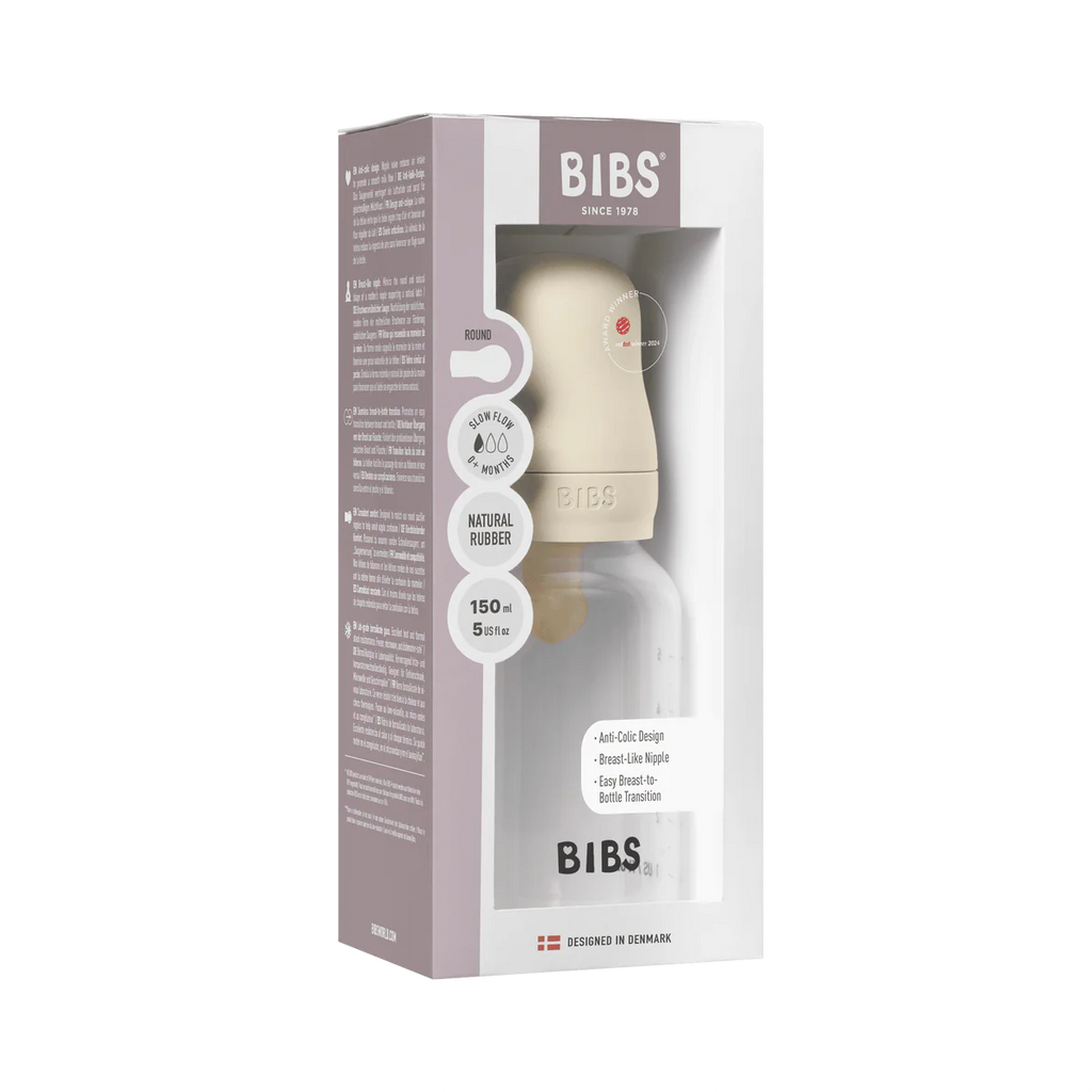 BIBS Plastic Bottle, BPA Free plastic 150ml Latex - Ivory