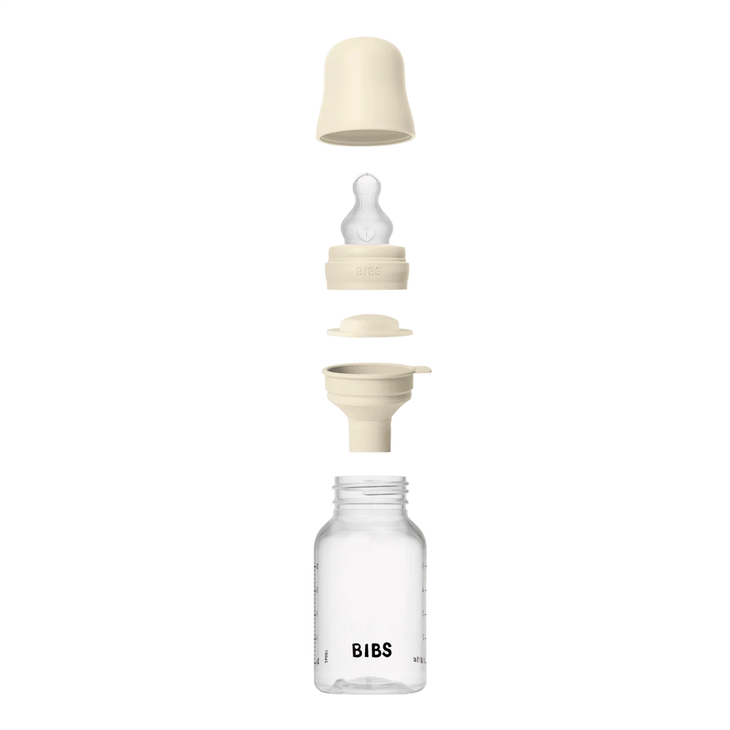 BIBS Plastic Bottle, BPA Free plastic 150ml Silicone - Ivory