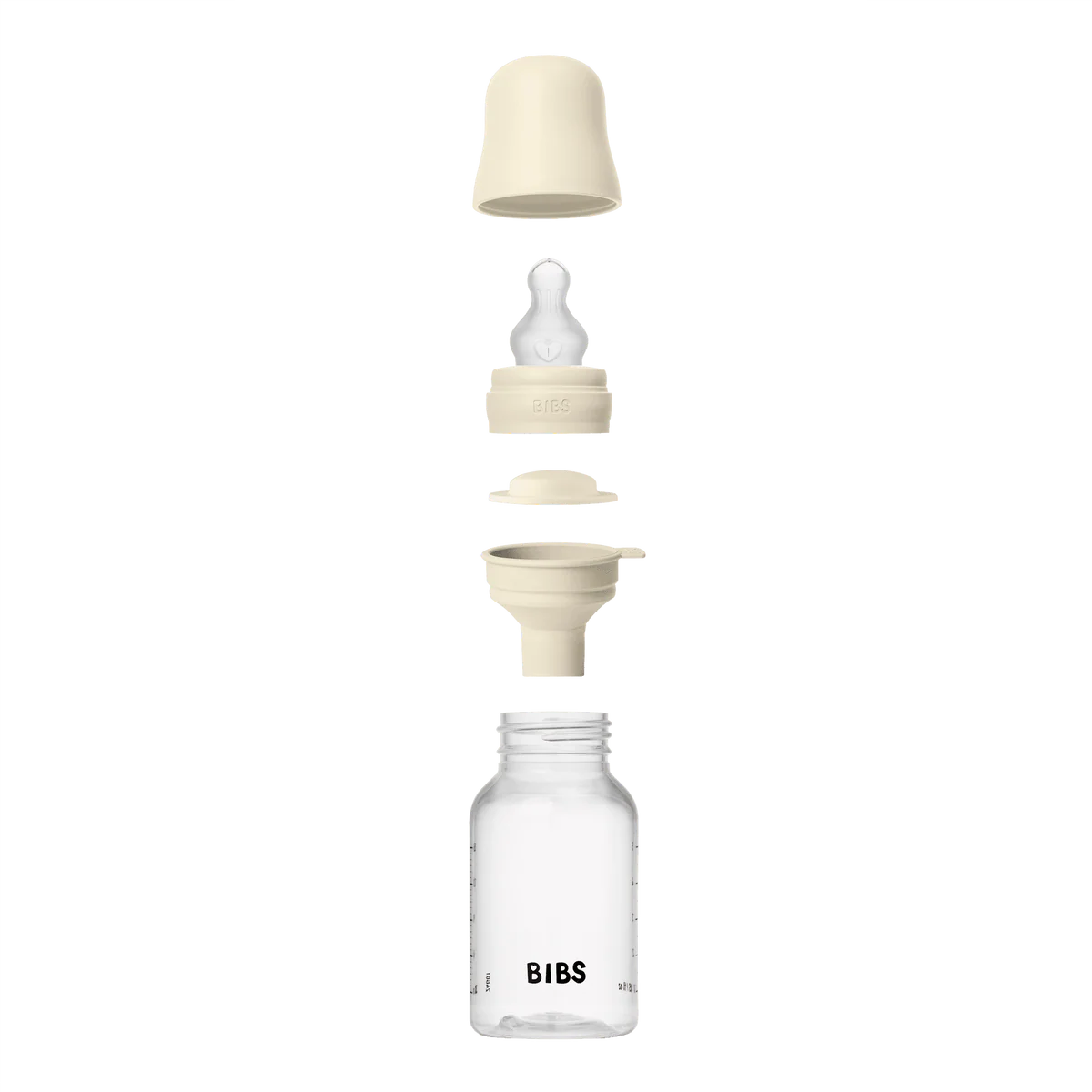 BIBS Plastic Bottle, BPA Free plastic 150ml Silicone - Ivory