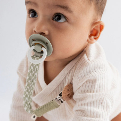 BIBS Pacifier clip - Baby Blue/Ivory