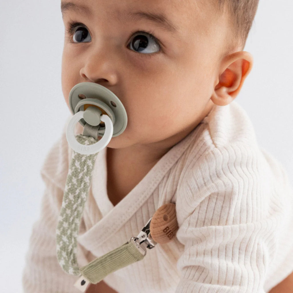 BIBS Pacifier clip - Sage/Ivory