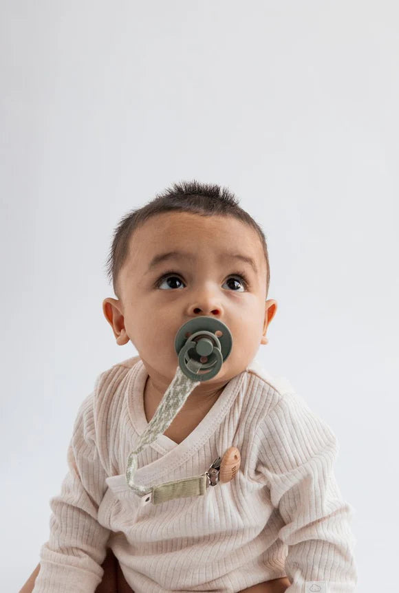 BIBS Pacifier clip - Sage/Ivory